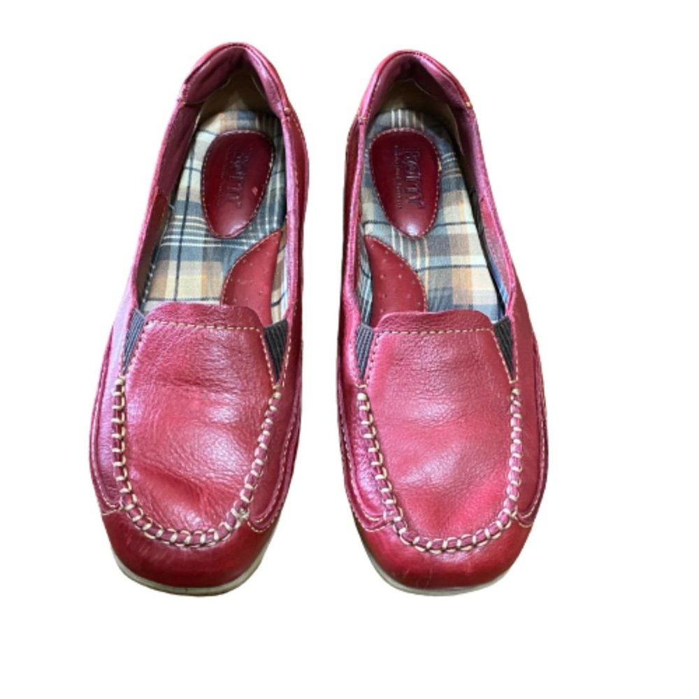 Born Red Leather Slip-on Loafer Flats Size 7 Medium